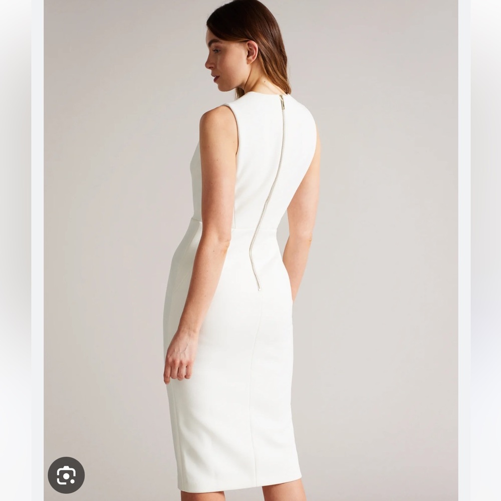 Ted Baker Cream Sleeveless Sheath Dress